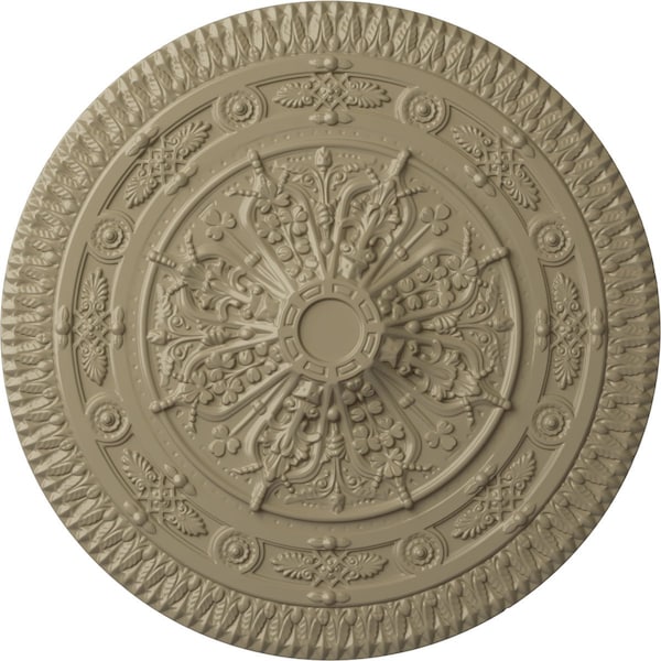 Ekena Millwork Naple Ceiling Medallion (Fits Canopies up to 3 3/8"), Hand-Painted Gobi Desert, 37 1/2"OD x 3 3/8"P CM37NAGDF - main